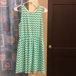 Mint and white chevron dress.